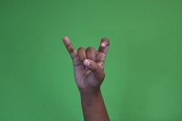 Irish H, bent index finger