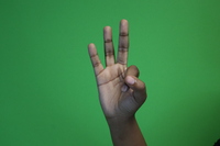 Pinky, ring and middle fingers