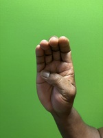 Bent B- B hand, 4 fingers rounded