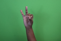 Index, middle finger and thumb touch