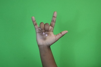 I-Love-You- 5 hand, ring and middle finger bent down